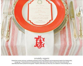 20in. Linen Napkins as seen in the Knot magazine.  Wedding , cloth dinner napkins, wedding gifts, servietten 2 LETTERS