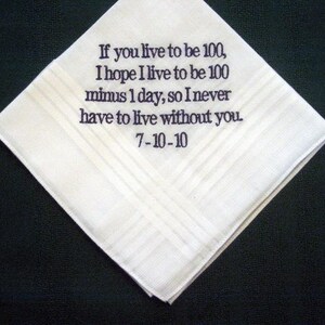 Personalized Wedding Gift - Wedding handkerchief from bride  20B