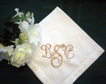 Personalized Embroidered Napkins, Wedding Gift, Linen Napkins Set, Monogram Napkins, Reception Decor, Newlyweds Gift