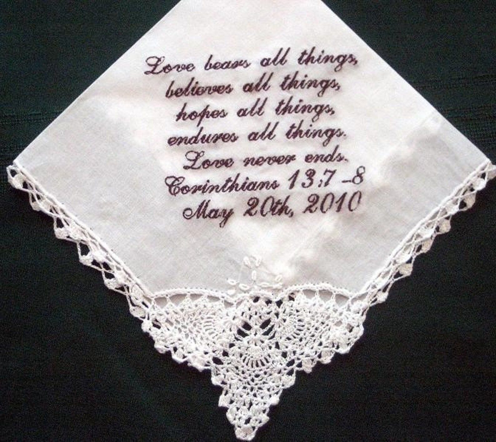 Personalized Wedding Lace Corner Handkerchief with Gift Box Etsy