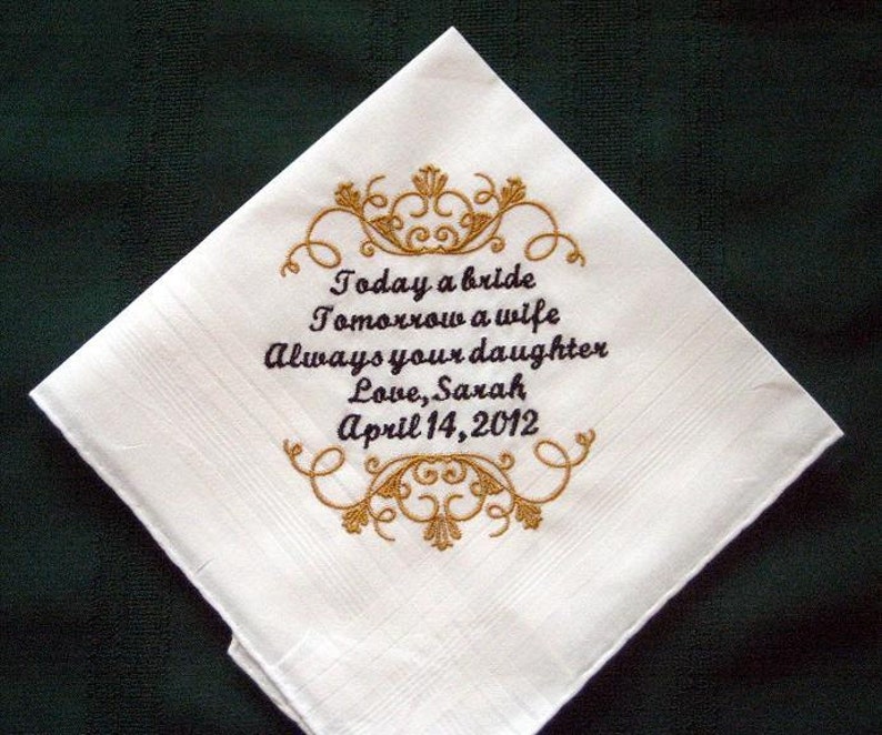 Father of the Bride Wedding Handkerchief hankyhankie Gift Etsy