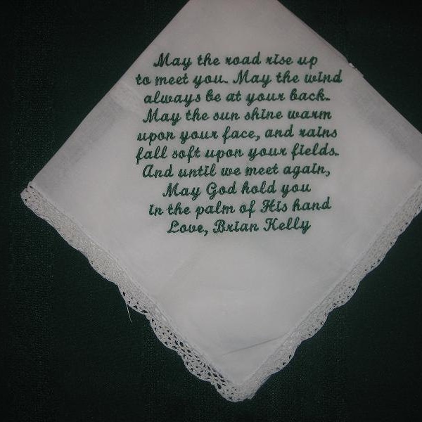 Personalised Wedding Gift Irish blessing handkerchief 153S with gift box and includes shipping in the US