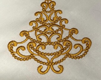 Holiday Tree Embroidered Linen Dinner Napkin Set of 12 Ready to Ship Christmas Holiday Table Decoration Make Memories Christmas Gift