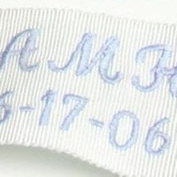 Monogrammed something blue wedding dress label.wedding gown label,personalized, dress ribbon