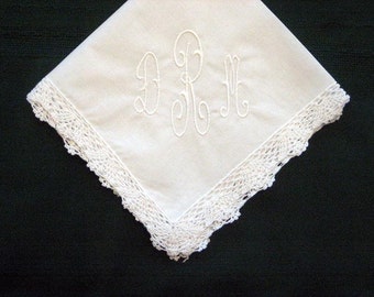 Classic  Monogrammed Hanky with Gift Box and free shipping in US.
