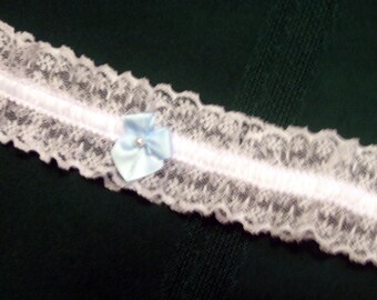 Garter made to size. Toss garter, something blue,