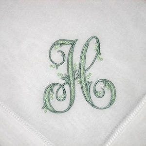 8  Personalized Linen hemstitched dinner napkins, ONE letter, Wedding Gift, Anniversary, House Warming, Servietten