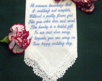 Regalo de boda personalizado: Pañuelo de boda para niña de las flores con caja de regalo 59S