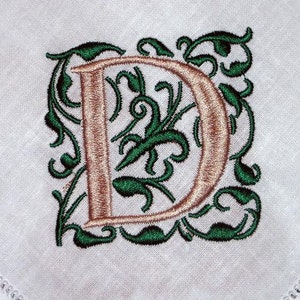 Napkin, Dinner Linen Napkins, hemstitched linen, monogrammed wedding gift, embroidered napkins, set of 8 Gracie monogram image 1