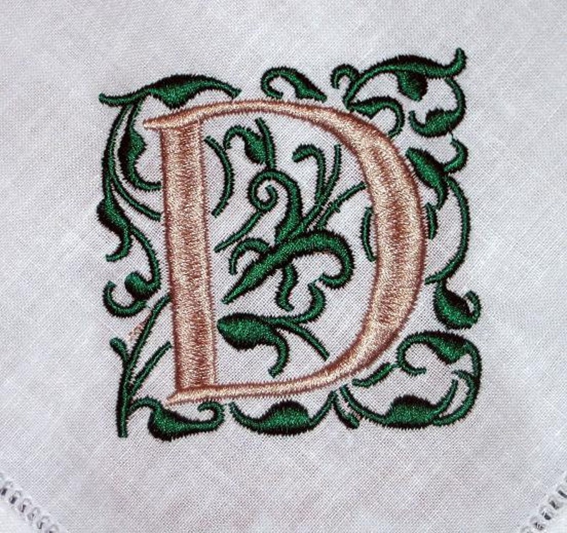 Napkin, Dinner Linen Napkins, hemstitched linen, monogrammed wedding gift, embroidered napkins, set of 8 Gracie monogram image 1