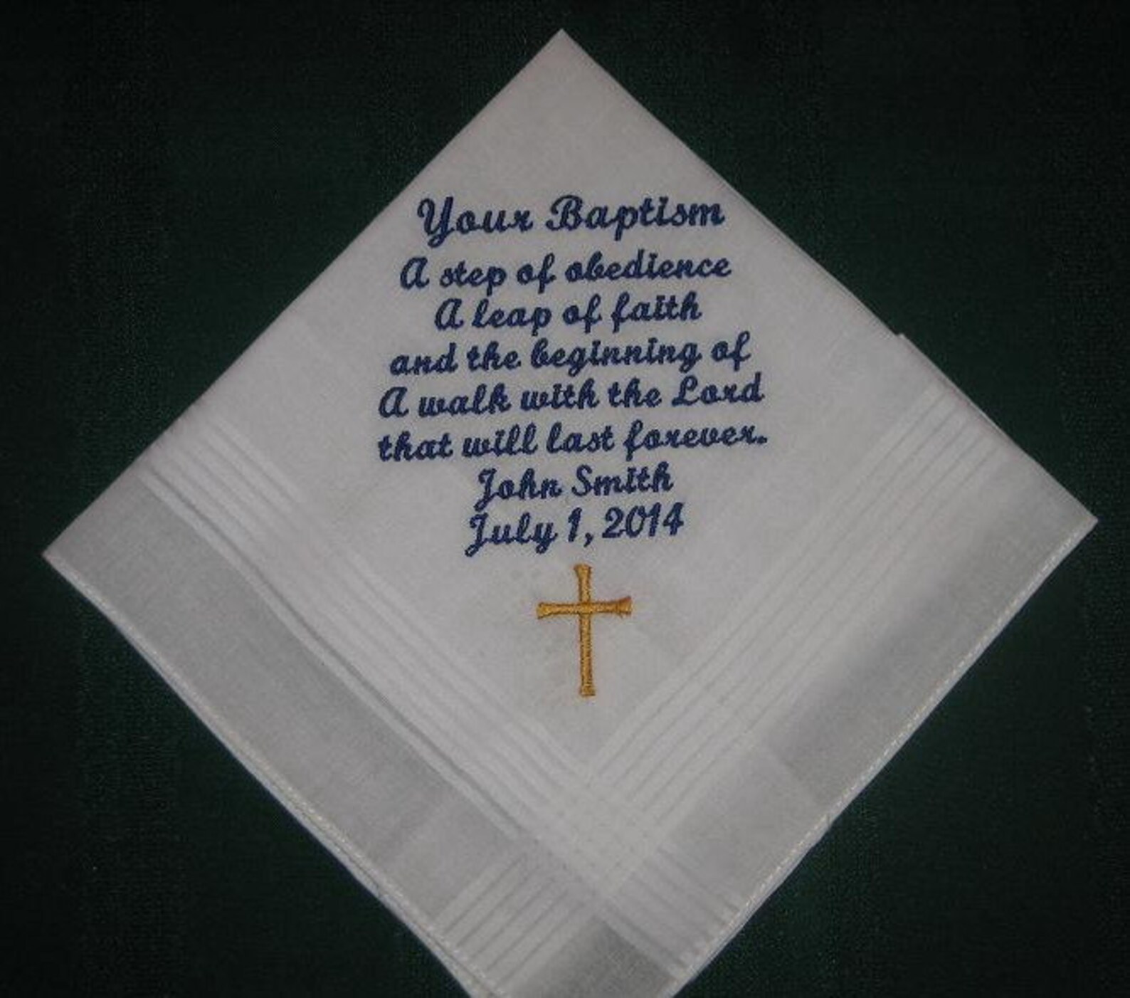 Baptism Handkerchief Giftboy Christening Gift Hanky Hankie Etsy