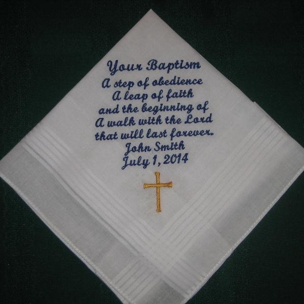 Baptism handkerchief gift,boy christening gift hanky, hankie 168S