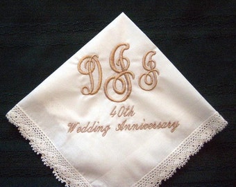 Personalized Anniversary Gift. wedding handkerchief,custom hankie,hanky