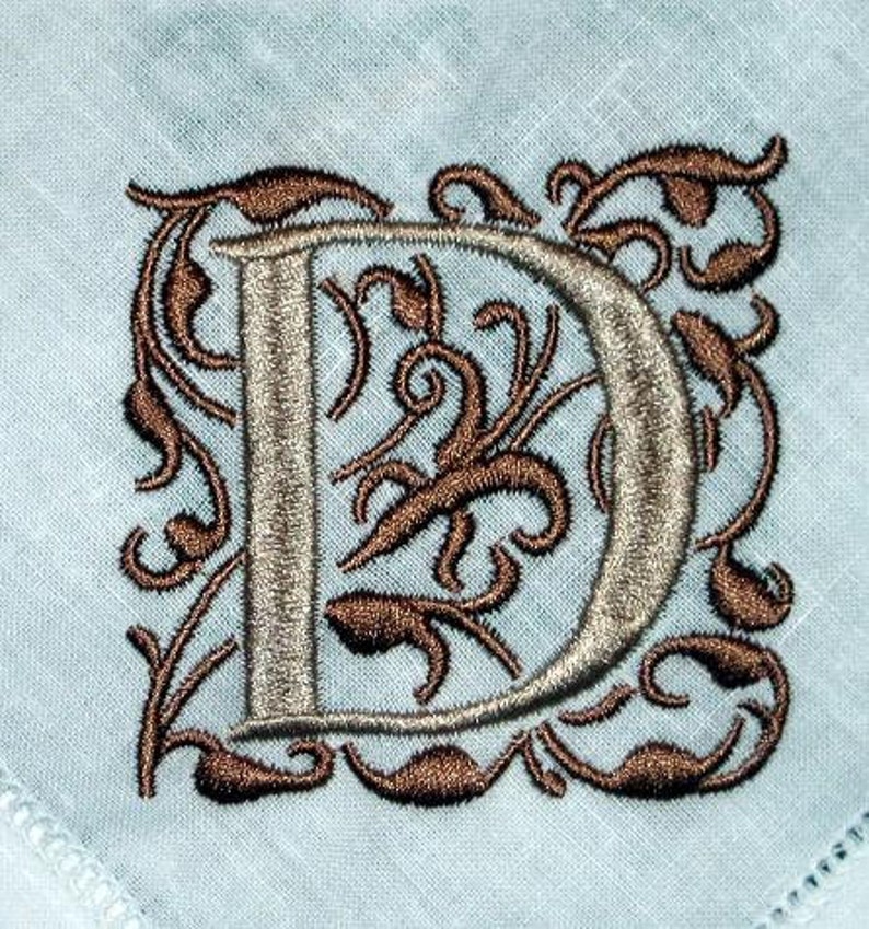 Napkin, Dinner Linen Napkins, hemstitched linen, monogrammed wedding gift, embroidered napkins, set of 8 Gracie monogram image 2