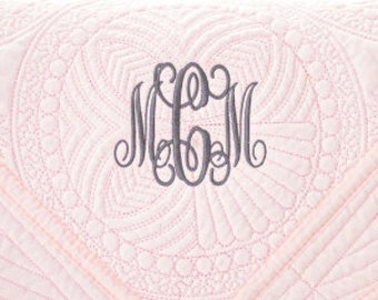 Personalized Baby Blankets,  Monogrammed Baby Blanket with Embroidered Name, Super Soft  Cotton Baby Quilt with Scalloped Edges, 36x46 In.
