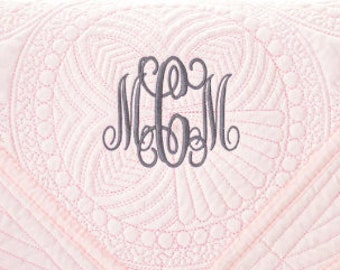 Gepersonaliseerde babydekens, babydeken met monogram en geborduurde naam, superzachte katoenen babyquilt met geschulpte randen, 36 x 46 inch