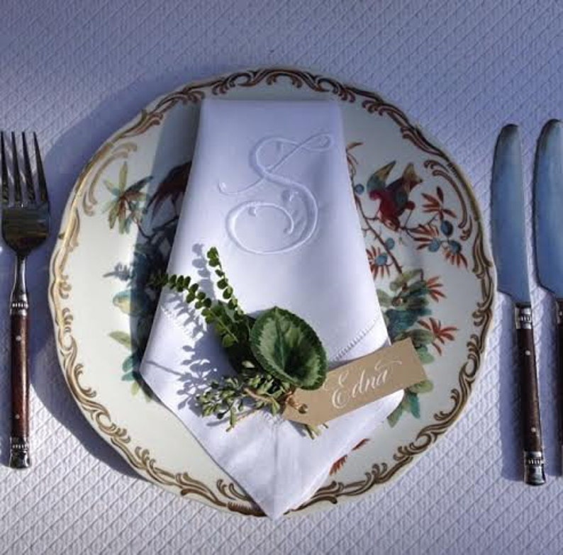Personalized Napkins. 12 Monogrammed Linen Hemstitched Dinner Etsy Canada