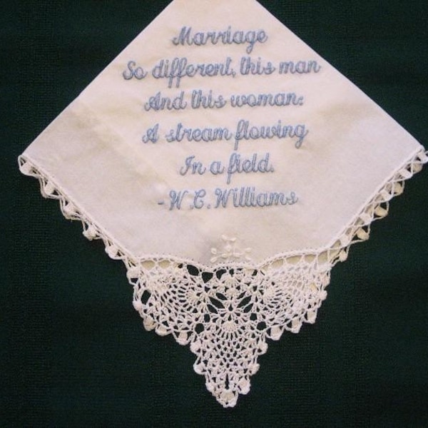 Personalized Wedding Lace Corner Handkerchief  with Gift Box 48SL