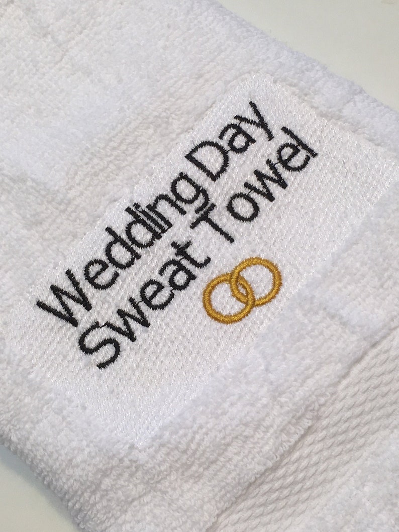 Wedding Sweat Towel, Gift for Groom, Wedding Day Gift, Gift from Best Man, Ships Fast amd free image 1