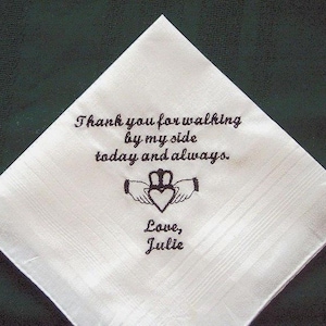 Father of the Bride with Gift Box 124S with shipping in the US Personalized Wedding Handkerchief