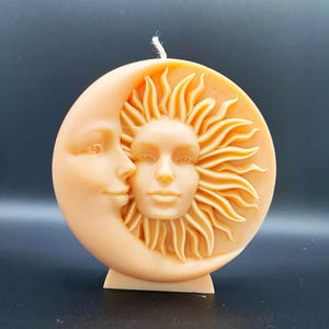 Moon & Sun Goddess Soy Wax Candle: Esoteric Pagan Altar Decor