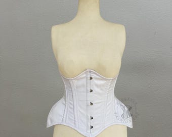 Heavy Duty Double Steel Boned Curvy Waist Trainer Corset Women's Underbust Cotton Corset