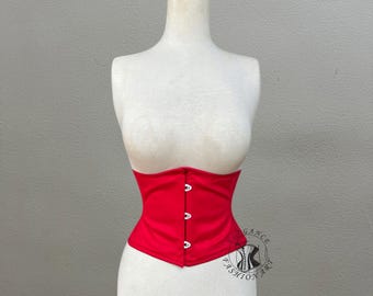 Heavy Duty Single Steel Boned Corset Women's Underbust Waspie Cotton Corset