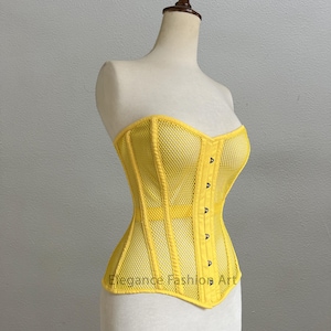 Women&#39;s Overbust Mesh Corset | Steel Boned Waist Trainer Tight Lacing Heavy Duty Corset