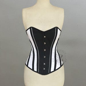 Heavy Duty Women&#39;s Overbust Cotton Corset Waist Trainer Steel Boned Costume Corset