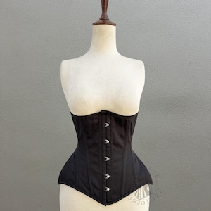 Women&#39;s Underbust Corset Heavy Duty Double Steel Boned Corset Waist Trainer Twill Cotton Corset