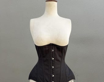 Corpete feminino Underbust, resistente, com armação dupla de aço, modelador de cintura, sarja, algodão