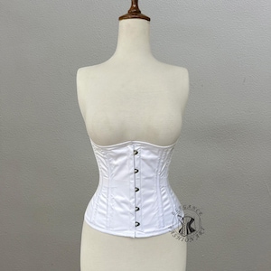 Women's Underbust Double Steel Boned Corset Heavy Duty Waist Trainer Satin Corset