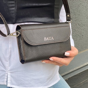 Leder Umhängetasche Handytasche, Leder Handytasche, Umhängetasche Handytasche, iPhone Handykette, Crossbody Reisetasche mit Kartenfächern
