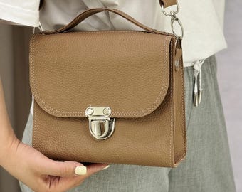 Borsa a mano in pelle fatta a mano: morbida pelle galleggiante, personalizzata