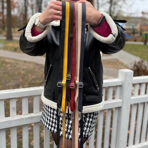 Verstellbarer Schultergurt aus Leder, Benutzerdefinierter Ledergurt, schmaler Crossbody-Riemen 0,5 Breite, abnehmbarer Taschengriff, Ersatz-Taschengurt