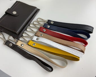 Full Grain Leather Wristlet With Sviwel Hook: Key Fob, Wallet Strap, Replacement Wrist Strap