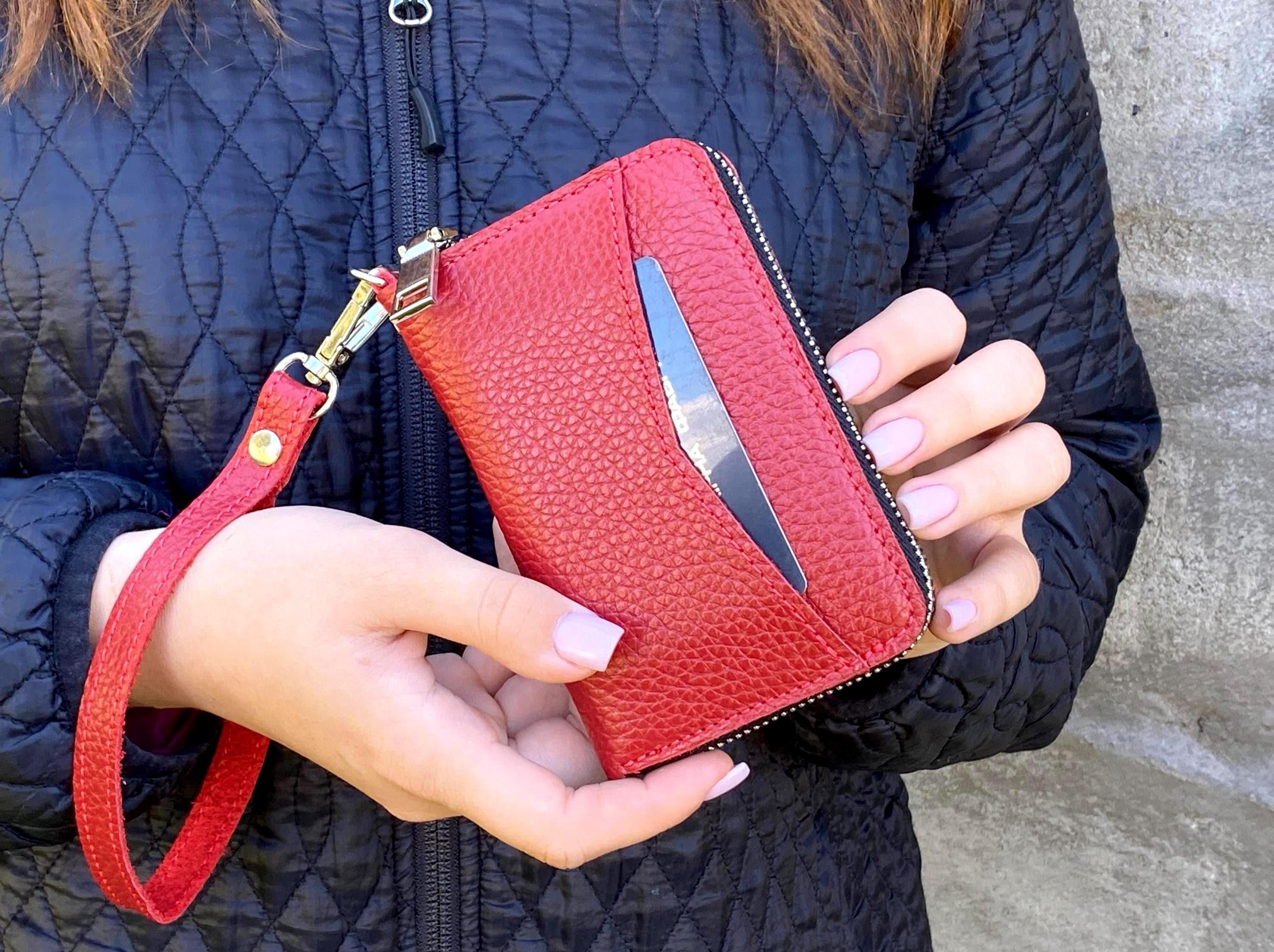 Portafogli Lunghi Da Donna Portafoglio Da Donna In Pelle Con Doppia Cerniera Pochette Design Borsa Rossa Borsa Portamonete In Coccodrillo - Foto 7