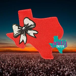 Red Texas Bow Patch