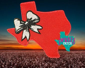 Red Texas Bow Patch