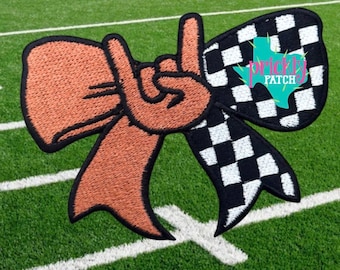 Longhorn Bow Iron-On Embroidered Patch