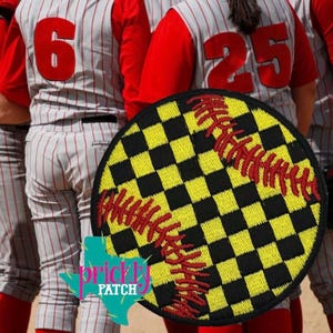 Checkered Softball Patch