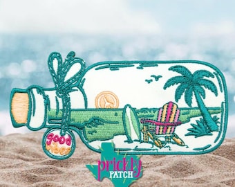Paradise in a Bottle Iron-On Embroidered Patch