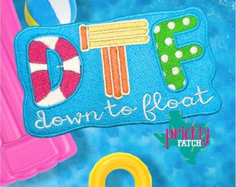 Down to Float Iron-On Embroidered Patch