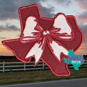 Maroon Texas Bow Patch
