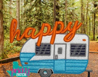Happy Camper Iron-On Embroidered Patch