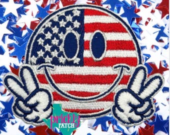Patriotic Peace Iron-On Embroidered Patch