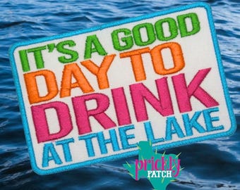 Drink at the Lake Iron-On Embroidered Patch