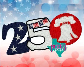 Écusson thermocollant brodé USA 250