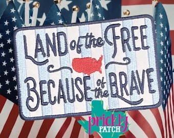 Land of the Free Iron-On Embroidered Patch