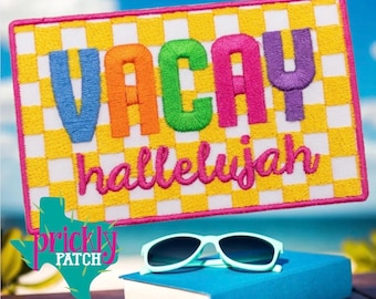 Vacay Hallelujah Iron-On Embroidered Patch